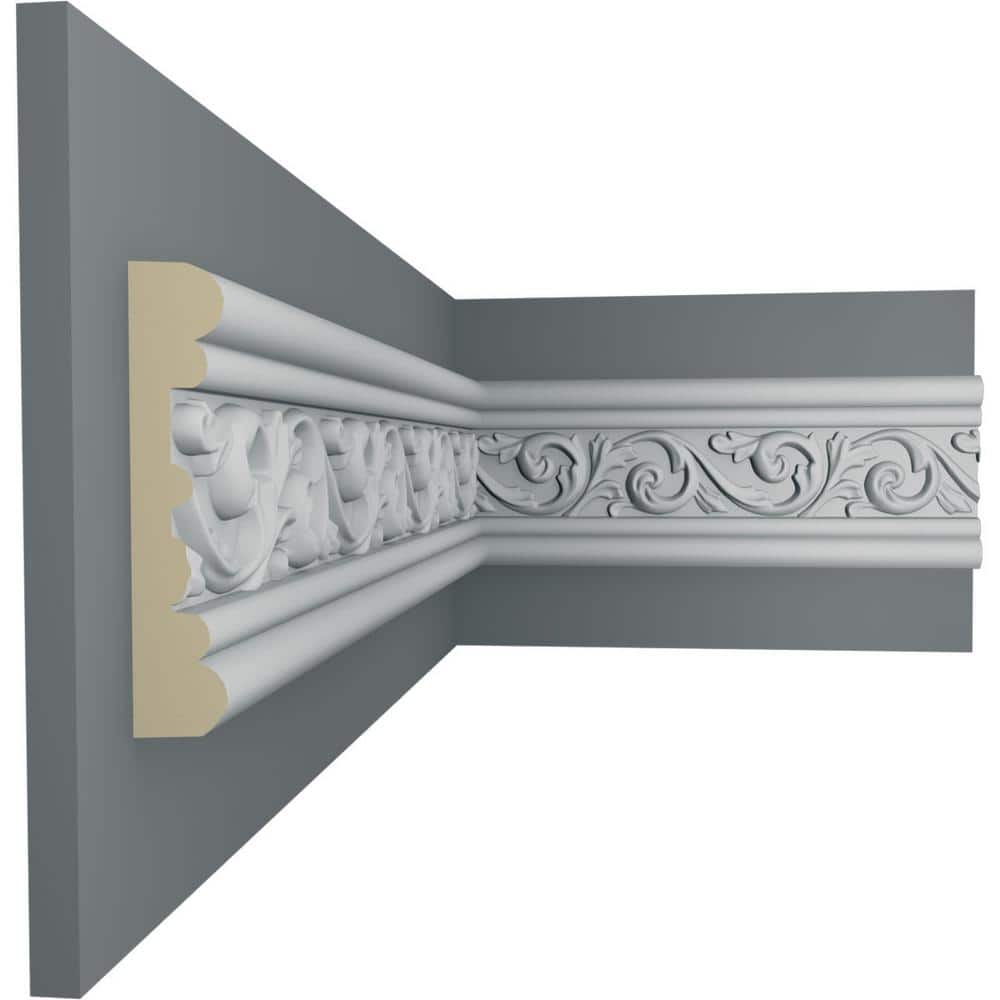 Primed White Geometric Urethane Chair Rail Moulding Sample