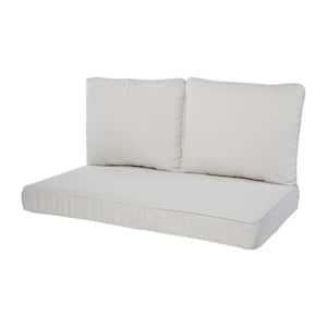44 in. x 25 in. 2-Piece Universal Outdoor Deep Seat Loveseat Cushion in Linen (1-Pack)