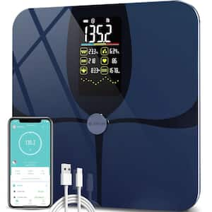 Rechargeable Digital Bathroom Scale with Large LCD in Black