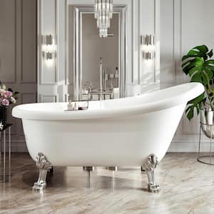 Stella 67 in. Acrylic Clawfoot Non-Whirlpool Bathtub in White