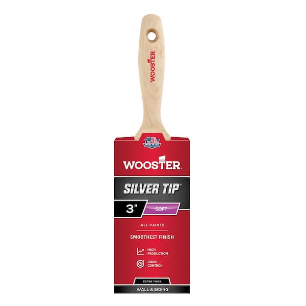Wooster 3 in. Silver Tip Polyester Flat Brush