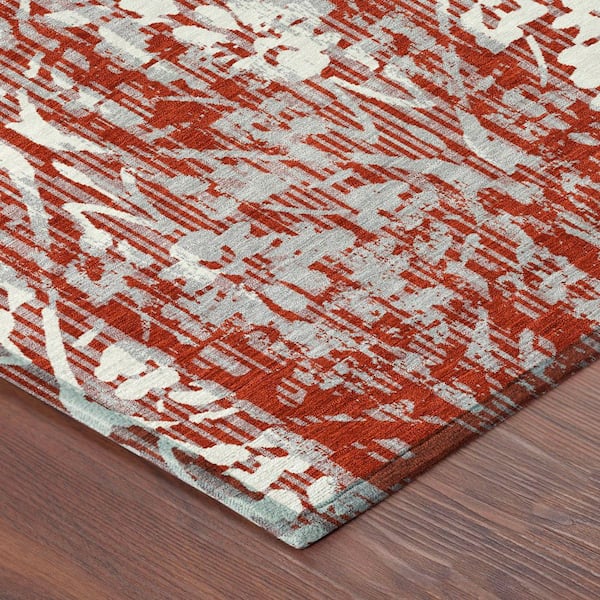 Chantille Machine Washable Indoor/Outdoor Abstract ACN2482 Red 5 ft. x 7 ft. 6 in. Area Rug