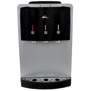 Premium Tri-Temperature Countertop Water Dispenser in Silver and Black