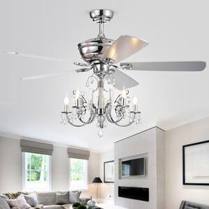 Silver Orchid Finlayson 52 in. Indoor Chrome Remote Controlled Ceiling Fan with Light Kit