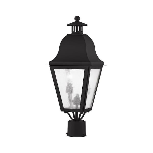 Livex Lighting Amwell 2 Light Black Outdoor Post Top Lantern