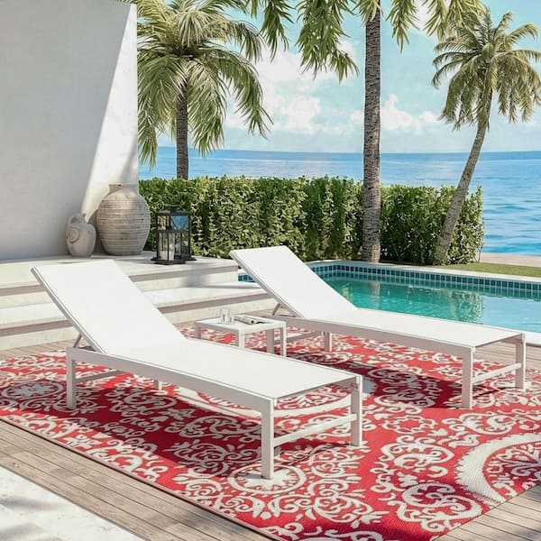 Nuu Garden Red and White 6 ft. x 9 ft. Rectangular Moroccan