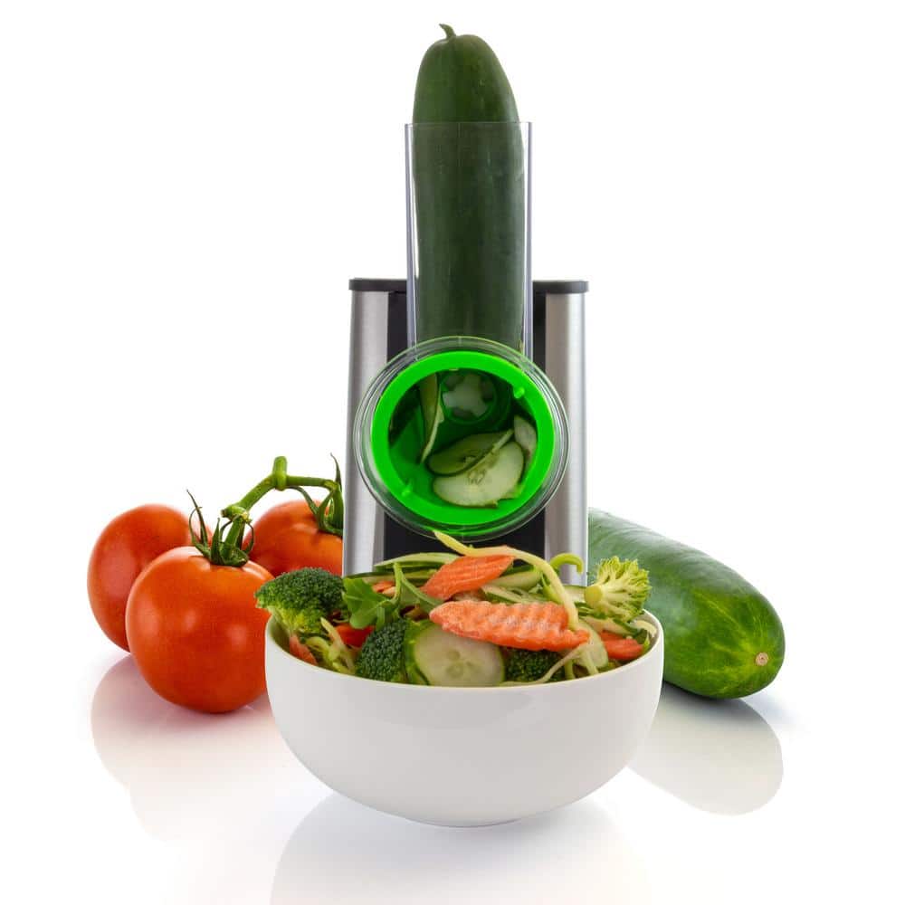 MegaChef 4-in-1 Stainless Steel Electric Salad Maker with Color Pods