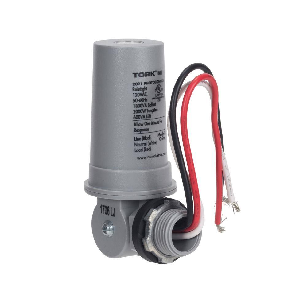 Tork Gray Polycarbonate Photocontrol with 1/2" Conduit
