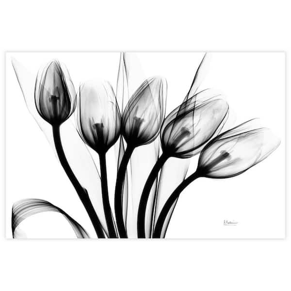 Empire Art Direct "Marching Tulips" Unframed Free Floating Tempered Glass Panel Graphic Wall Art Print 32 in. x 48 in.