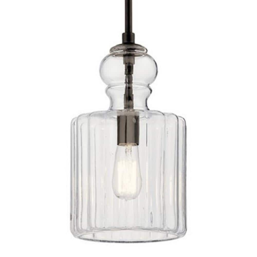 Olde Bronze 13.75" Glass Jar Pendant Light