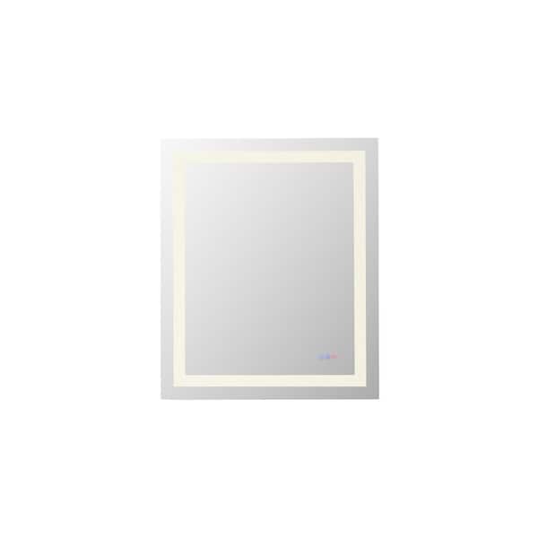 Unbranded Timeless Home 36 in. W x 30 in. H Rectangular LED Frameless Mirror