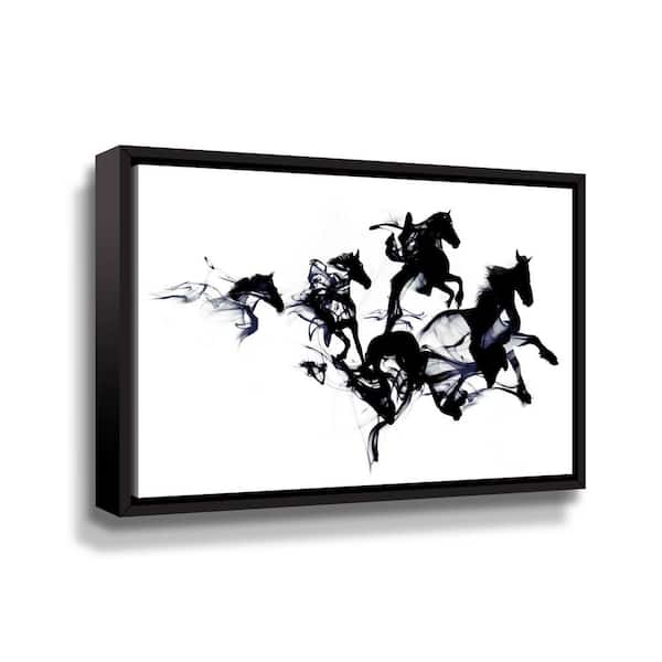 ArtWall 'Black Horses' by Robert Farkas Framed Canvas Wall Art