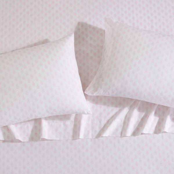 Laura Ashley Francesca Floral 4-Piece Pink/White Percale Cotton