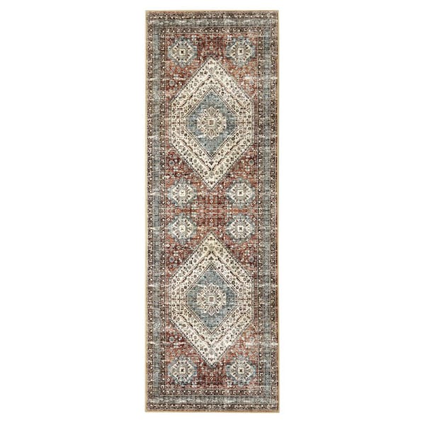 Garvee Taupe 2 ft. x 6 ft. Modern Persian Vintage Runner Rug