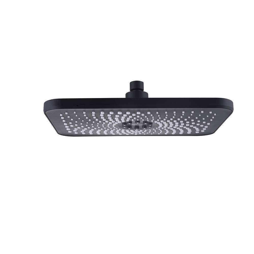1-Spray Pattern 11 in. x 7.5 in. Wall Mount Fixed Shower Head in Matte Black price history on PriceWatchPro