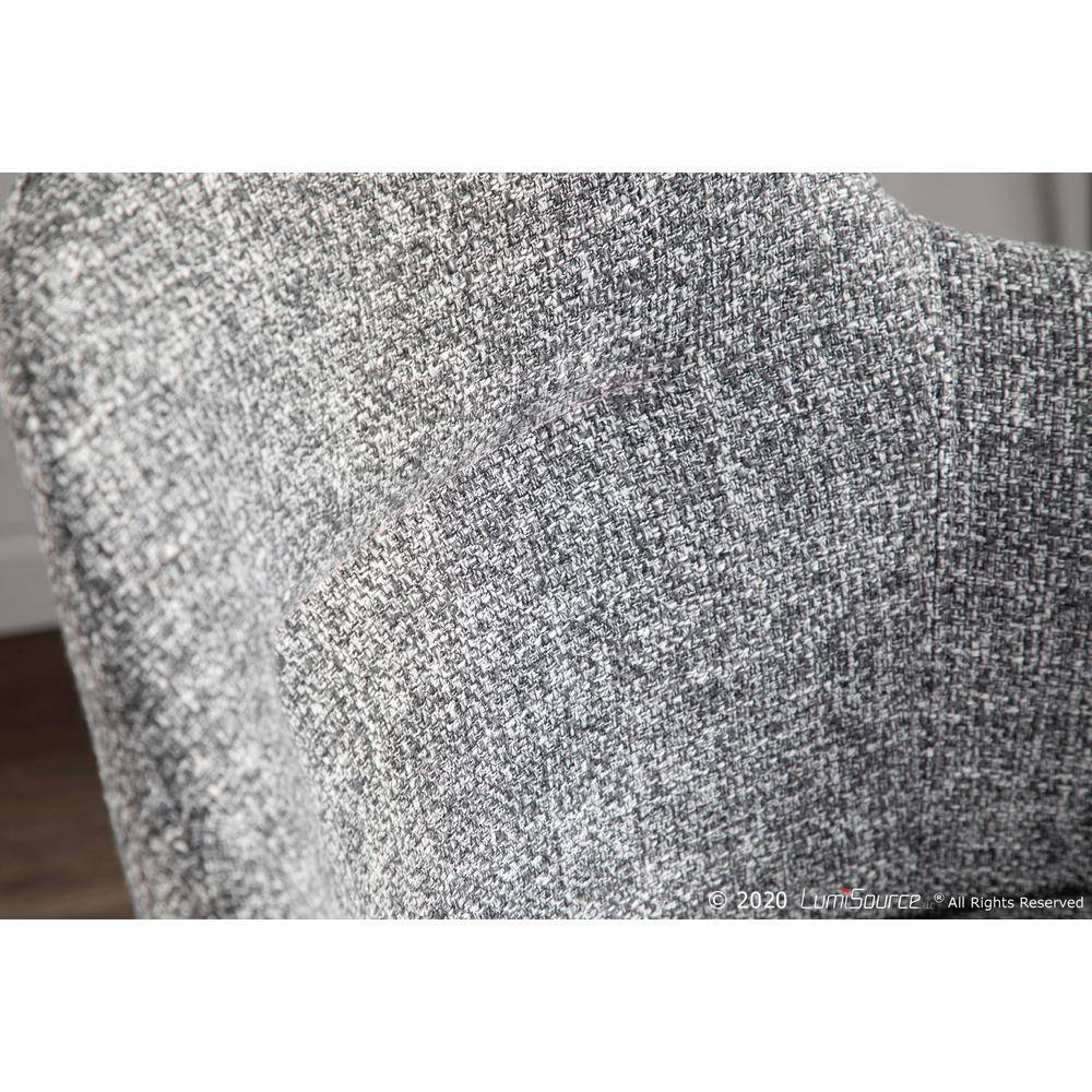 High-Back Boyne Chair with Upholstered Bucket Seat and Black Metal Legs