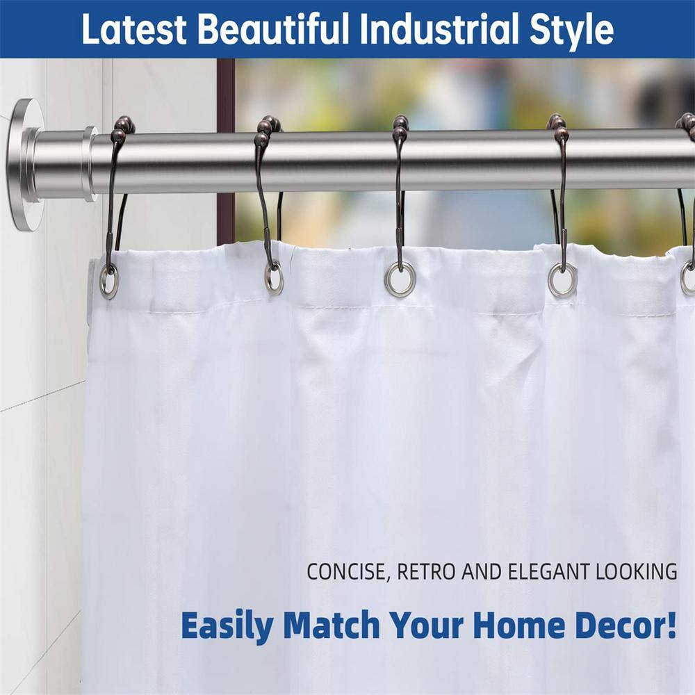 Adjustable Brushed Nickel Stainless Steel Shower Curtain Rod