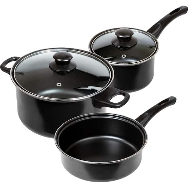 Hot Sale Basics Non-Stick Cookware 8-Piece Set Pots and Pans Black - China  Nonstick Cookware and Cookware Set price