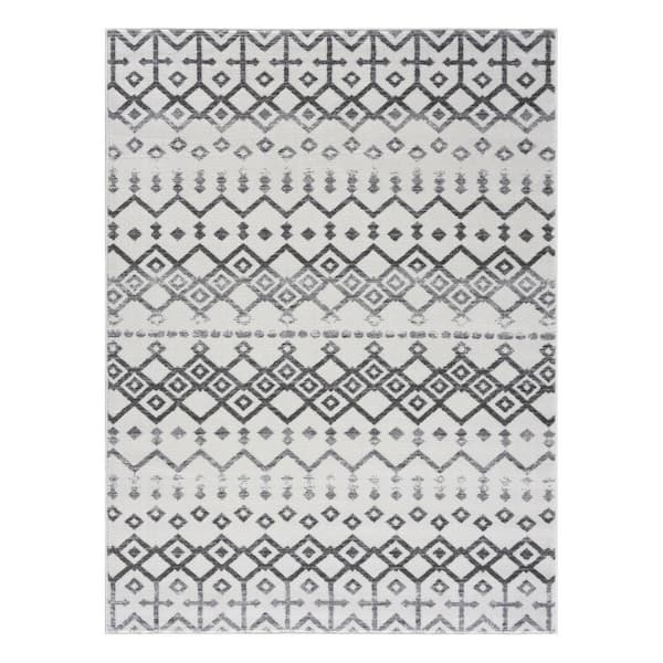 Laguna Cream/Gray 8 ft. x 10 ft. Trellis Indoor Area Rug