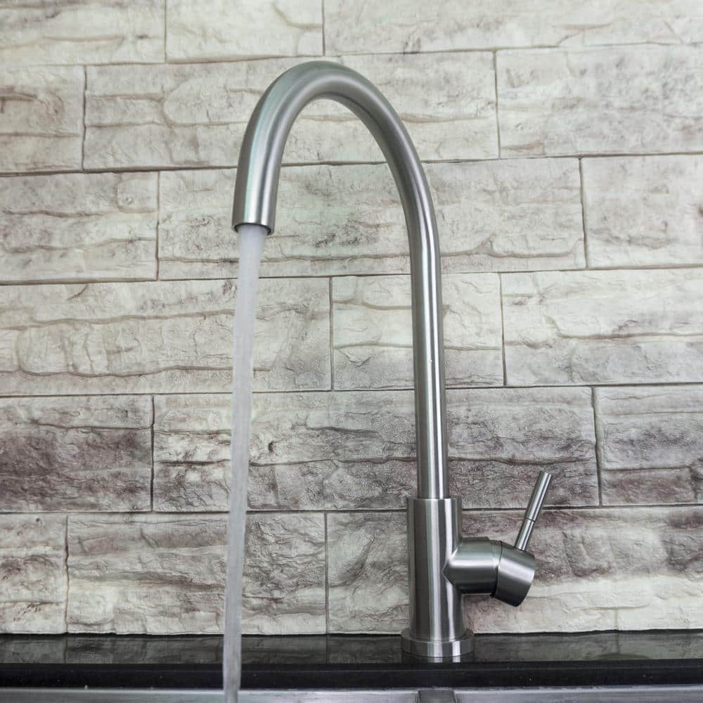 Brushed Nickel Single Handle Modern Kitchen Faucet