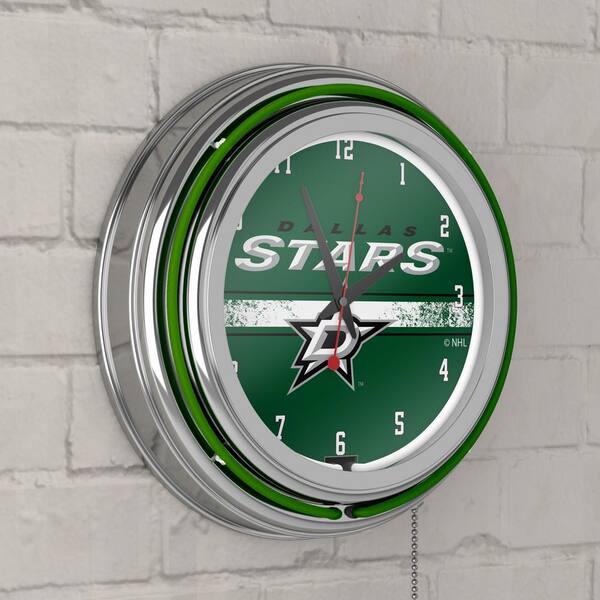 Dallas Stars Green Logo Lighted Analog Neon Clock NHL8DS2-HD - The Home  Depot