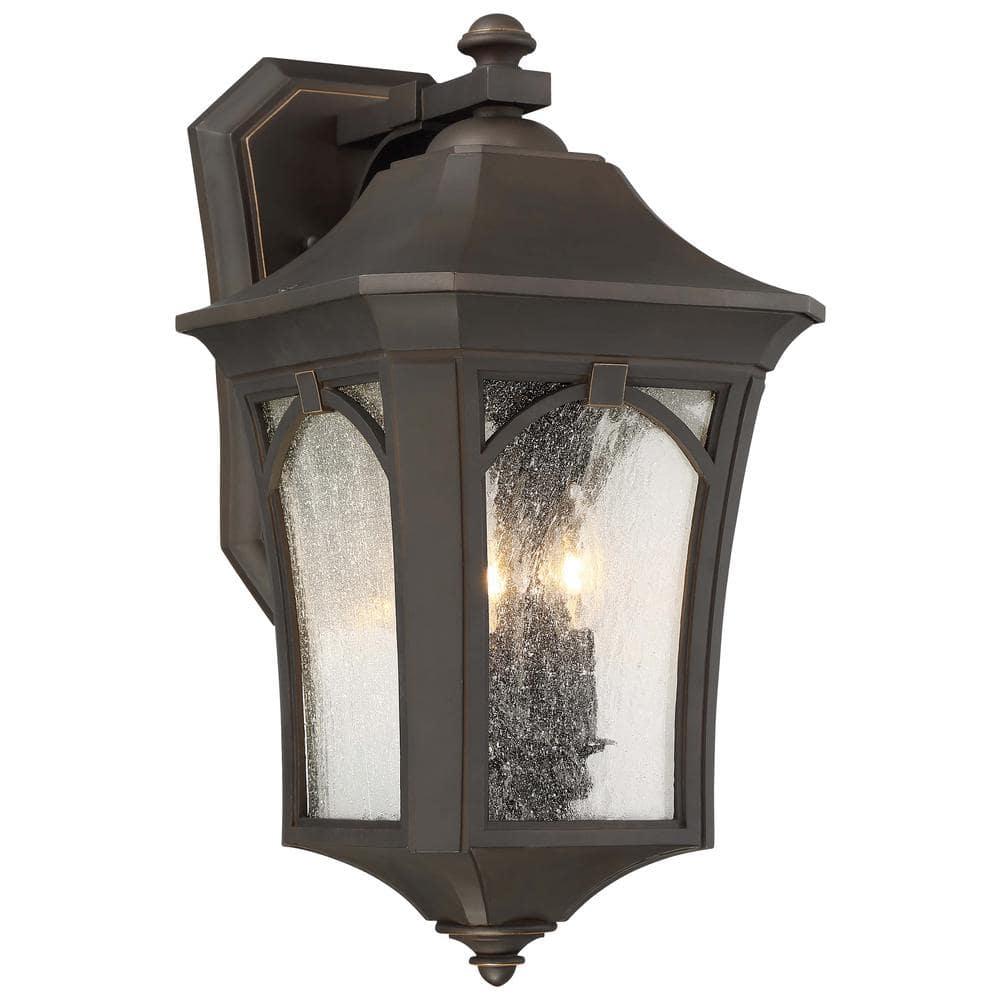 the great outdoors by Minka Lavery Solida 3-Light Oil Rubbed Bronze with  Gold Highlights Outdoor Wall Lantern Sconce with Clear Seeded Glass ..., image size:1000x1000