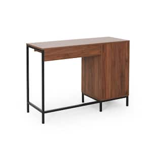 Gallaudet 43.25 in. Rectangular Walnut Wood 3-Drawer Computer Desk with Cabinets