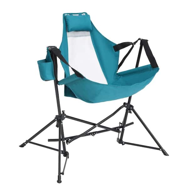 Otryad Blue Metal Folding Lawn Chair, Portable Outdoor