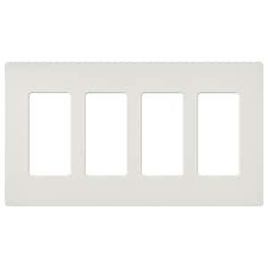 Claro 4 Gang Wall Plate for Decorator/Rocker Switches, Satin, Lunar Gray (SC-4-LG) (1-Pack)