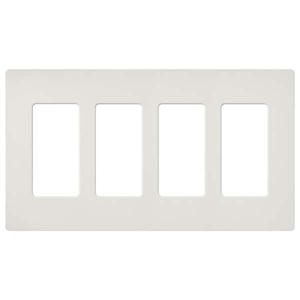 Lutron Claro 4 Gang Wall Plate for Decorator/Rocker Switches, Satin, Lunar Gray (SC-4-LG) (1-Pack)