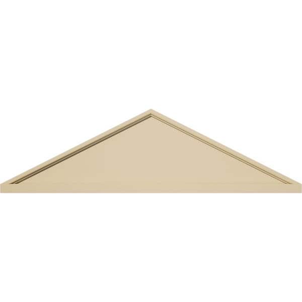 34-in. W x 9-1/2-in. H x 2-in. P (Pitch 6/12) Peaked Cap Smooth Signature Urethane Pediment, Primed Tan
