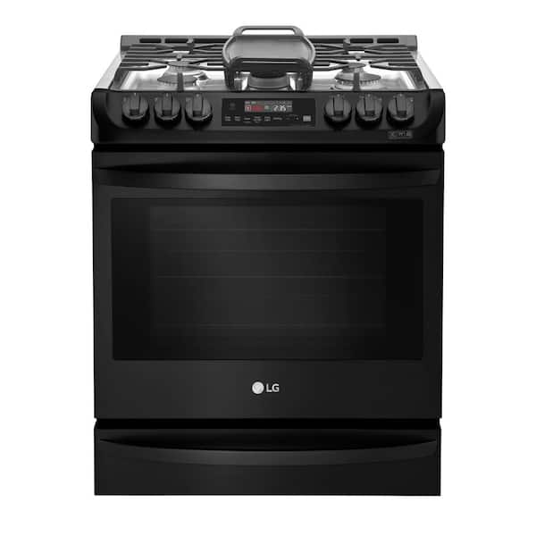 LG 30 in. 6.3 cu. ft. Smart Slide-in Gas Range with ProBake Convection Oven in Matte Black Stainless Steel