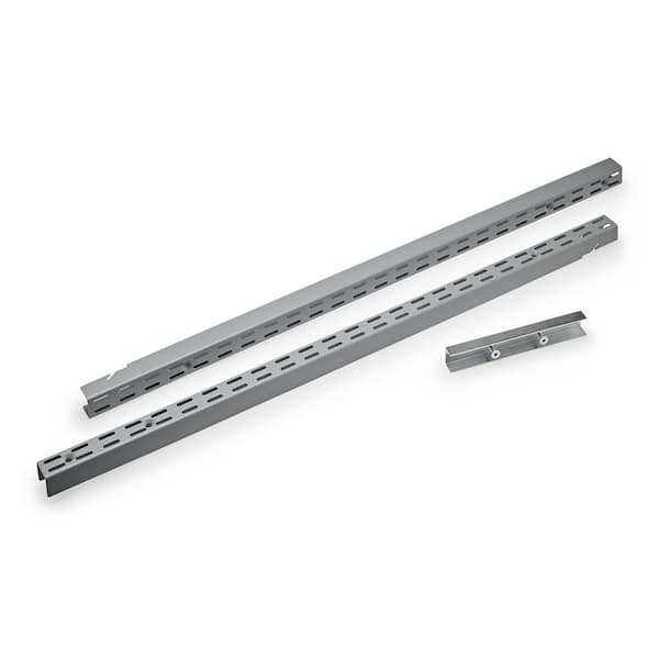 Triton Products Storability 63 in. L Gray Epoxy Coated Steel Vertical Hang Rail and Mounting Hardware Track Storage System