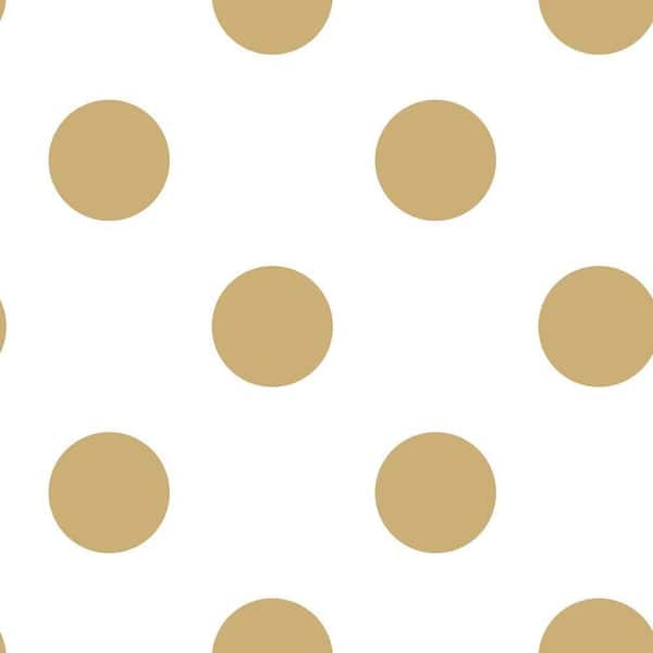 Graham & Brown Dotty White/Gold White/Gold Paper Strippable Roll (Covers 56 sq. ft.)