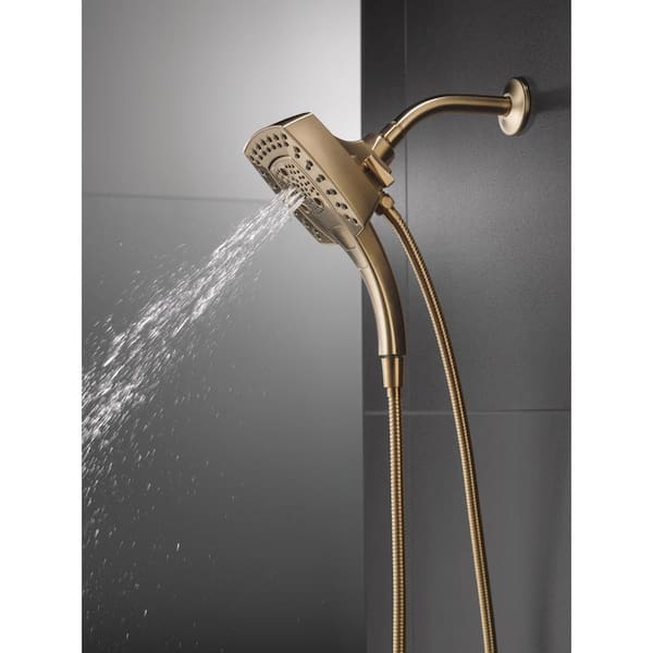 In2ition Gold 5-Spray Patterns 2.5 GPM 5.75 in. Wall Mount Dual Shower Heads in Champagne Bronze