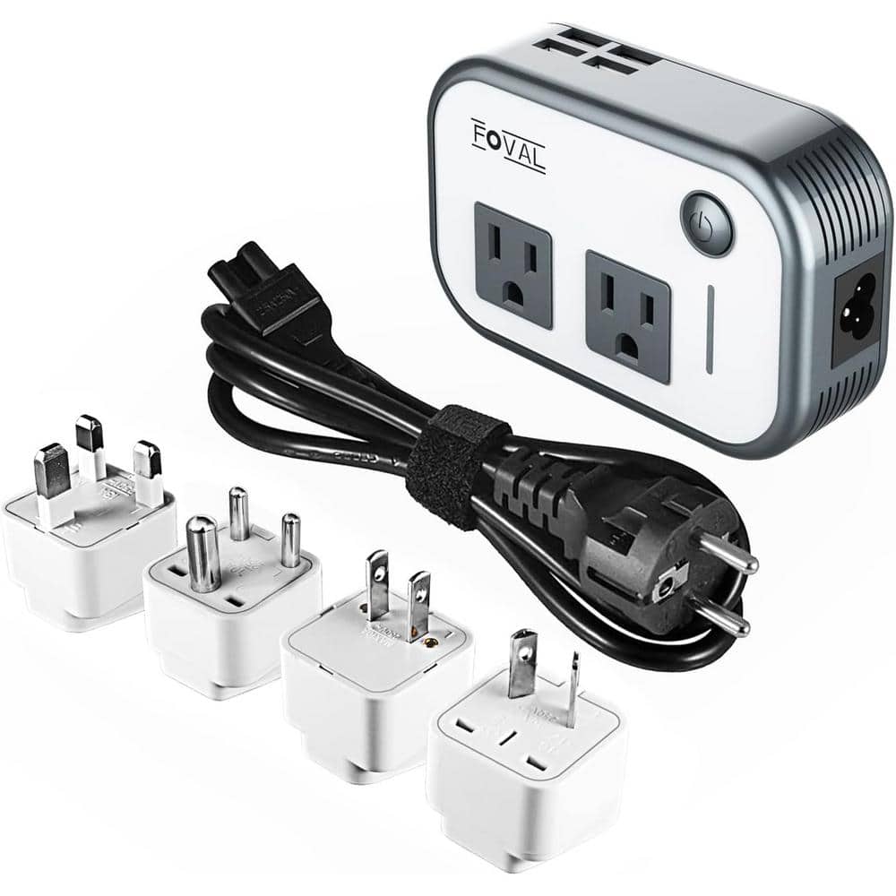 Surge Protector International Travel Adapter Voltage Converter with 2-Outlets and 4 USB-A Ports in Gray price history on PriceWatchPro