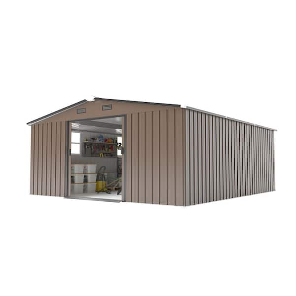 10 ft. W x 12 ft. D Metal Shed with 2 Daylight Windows and Double Door (120 sq. ft.)