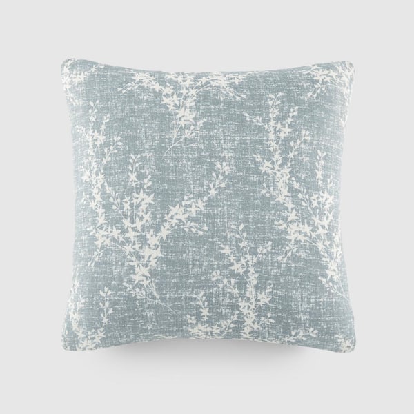 Becky Cameron Elegant Patterns Cotton 20 in. x 20 in. Decor Throw Pillow in Willow Light Blue