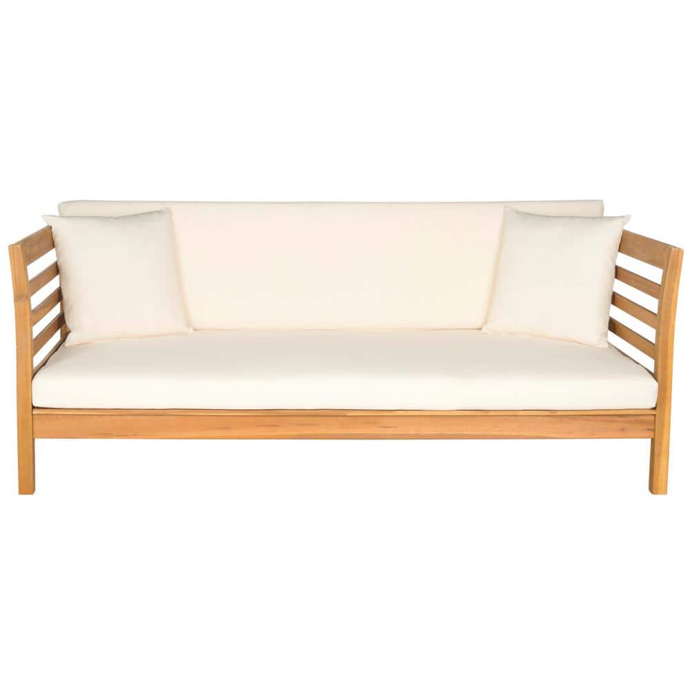 Malibu Natural Brown 1-Piece Wood Outdoor Day Bed with Beige Cushions price history on PriceWatchPro