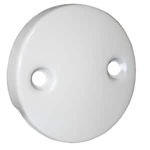 2-Hole Bathtub Overflow Faceplate Less Screws in Polar White