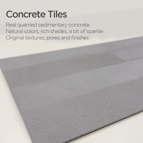 Concrete 12pcs Slate Rock 24 in. x 6 in. Other Peel and Stick Tile Decorative Backsplash (11.6 sq.ft./Pack)