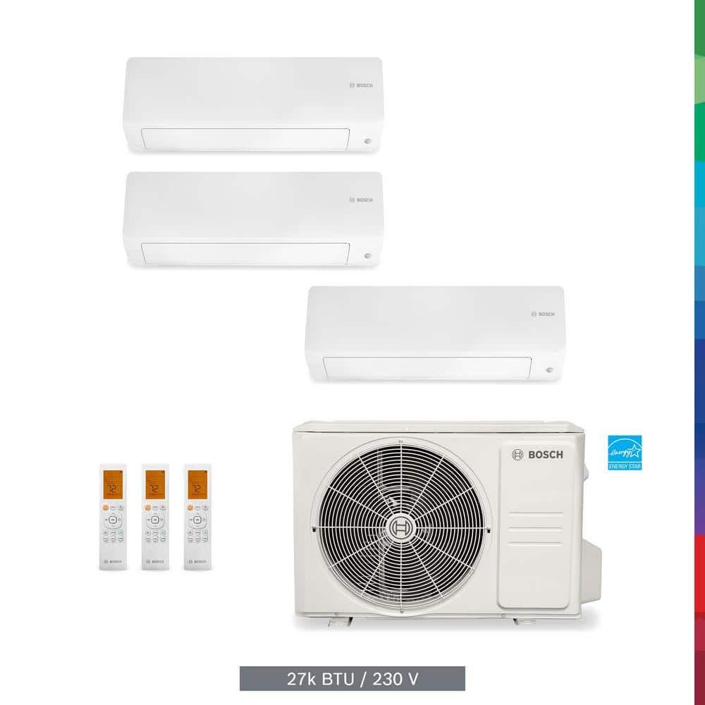 Gen 3-Climate 5000 PRO-pack 3-Zone 27,000 BTU 2.25 Ton Ductless Mini Split Air Conditioner with Heat Pump 230-Volt -  Bosch, 8733956709