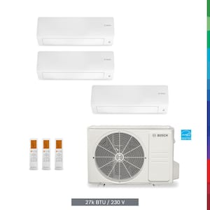 Gen 3-Climate 5000 PRO-pack 3-Zone 27,000 BTU 2.25 Ton Ductless Mini Split Air Conditioner with Heat Pump 230-Volt