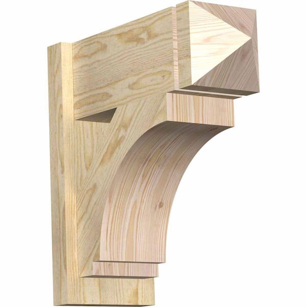 Ekena Millwork 8 in. x 20 in. x 20 in. Douglas Fir Imperial Arts and Crafts Rough Sawn Outlooker