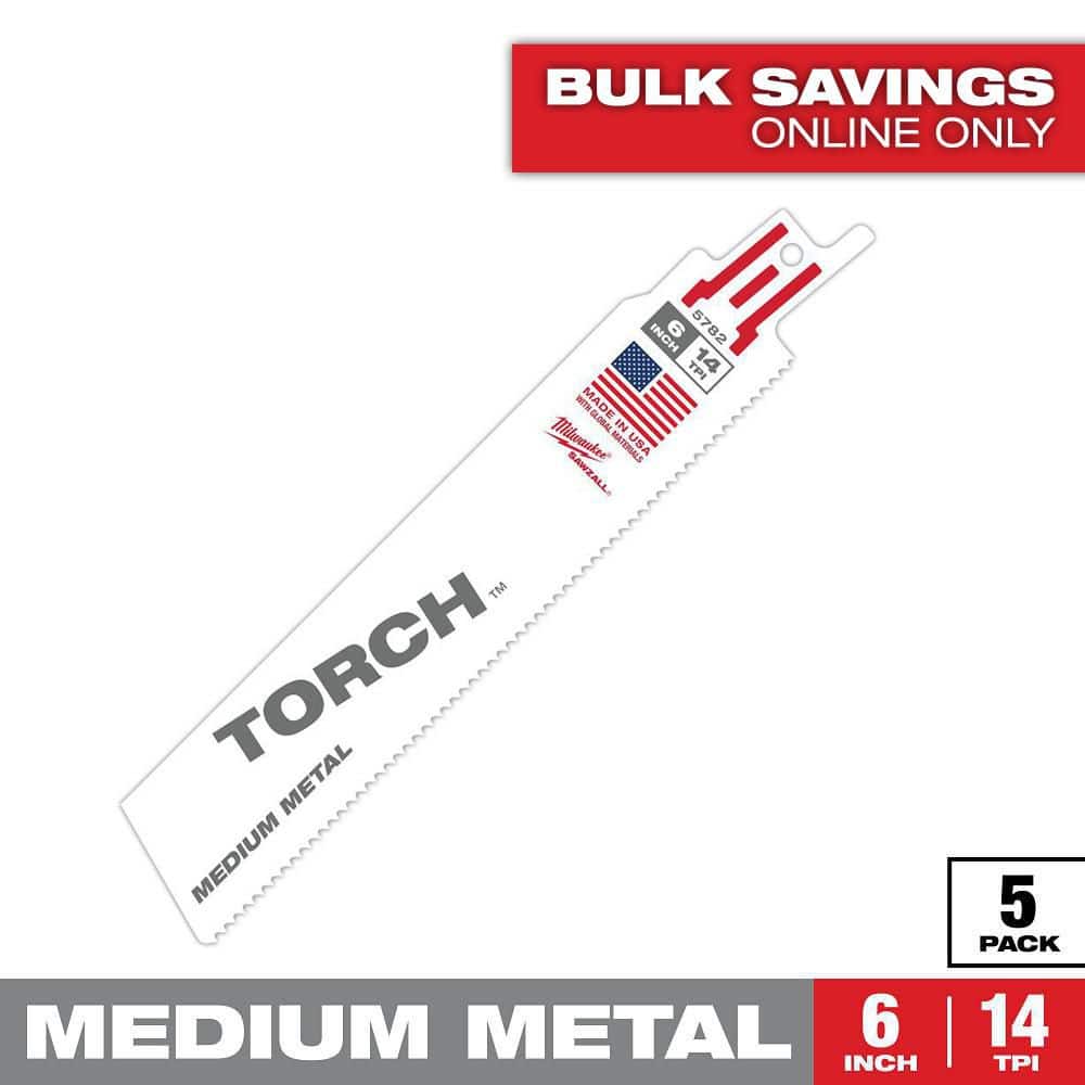 Milwaukee 6 in. 14 TPI TORCH Medium Metal Cutting SAWZALL