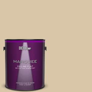 1 gal. #MQ2-23 Almond Butter One-Coat Hide Ceiling Flat Interior Paint & Primer