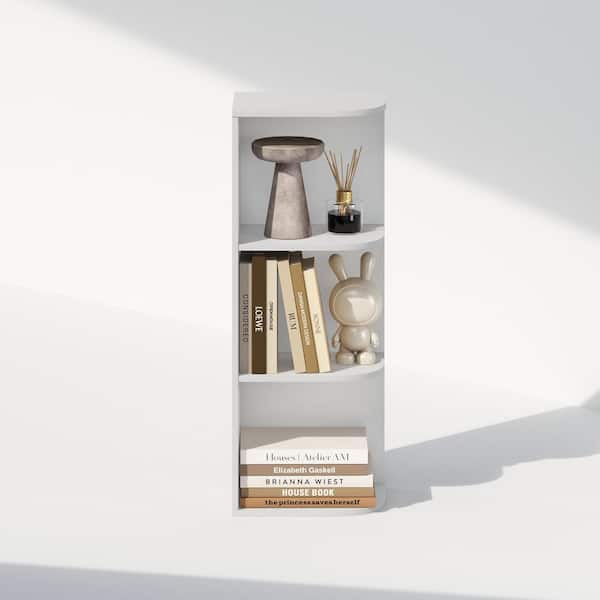 Furinno Reed 31.5 in. Tall White Wood 3-Shelf Bookcase N21177WH