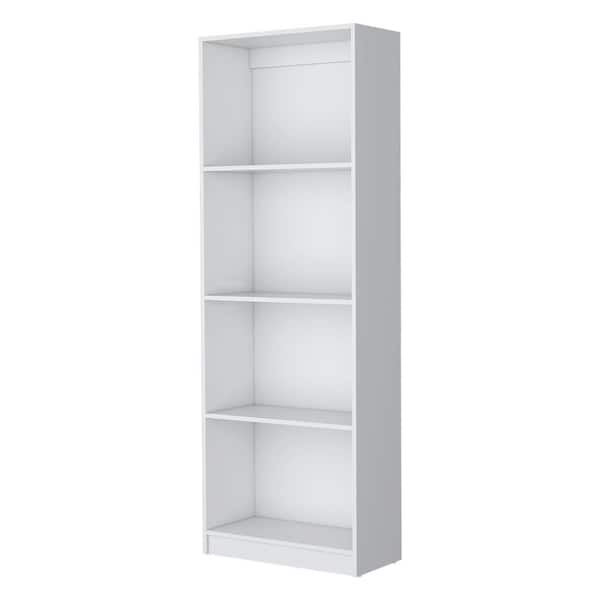71.10 in. W x 24.70 in. D x 71.10 in. H White Wood Freestanding Linen Cabinet with 4-Storage Shelves in White