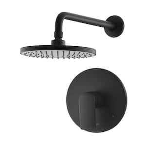 Wedge Single Handle 1-Spray Shower Faucet 1.8 GPM with Pressure Balance, Anti Scald in Matte Black (Valve Included)