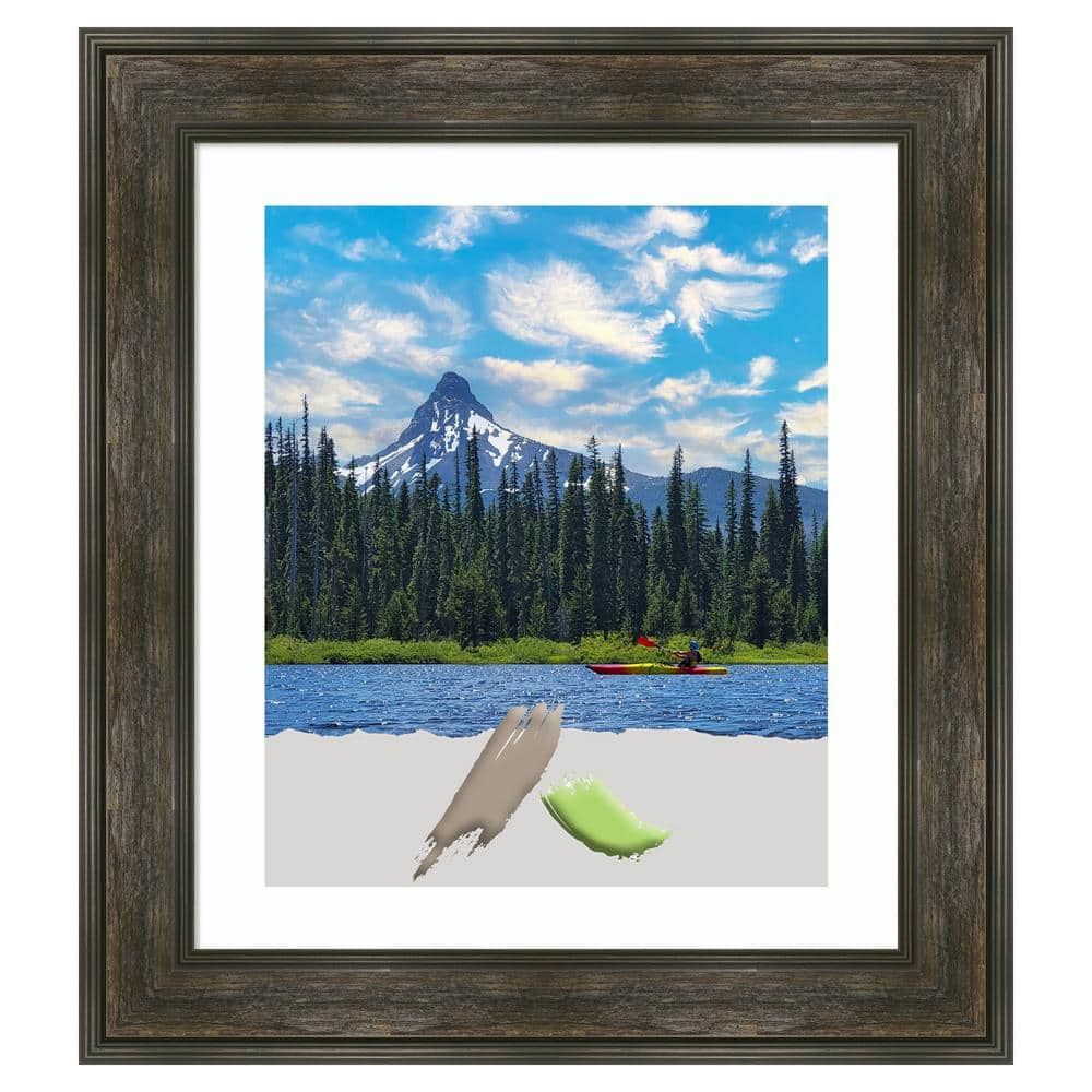 Amanti Art Rail Rustic Char Picture Frame Opening Size 20 x 24 in ...